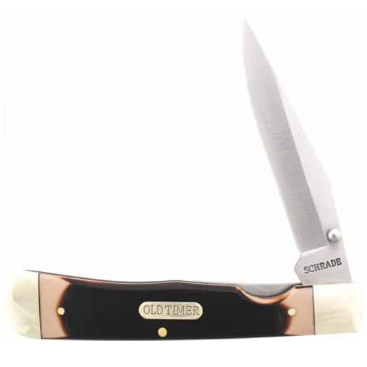 Old Timer Liner Lockblade Clip Folder High Carbon Stainless Steel Clip Point Blade with Thumb Knob Old Timer Saw Cut Handles Heat Treated Backsprings Nickel Silver Bolsters Brass Pins Pocket Clip www.defenceqstore.com.au