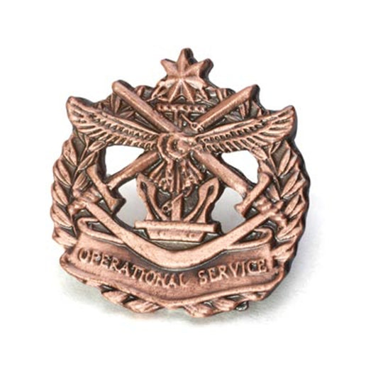 This stunning replica of the Operational Service Badge is a must-have for those who value the courage and dedication of those who serve in the military. Meticulously crafted from zinc-alloy and adorned with a beautiful bronze finish, it’s easily attached to your lapel or jacket to proudly display your admiration and respect. Show your support today and add this to your collection! www.defenceqstore.com.au