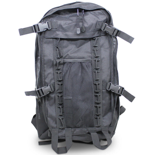 Built to be able to expand your load, this backpack is the ultimate daypack.  Main compartment 33(W) x 55(H) x 13(D)cm - 23Lt Front Pocket 27x43x6cm - 7Lt Total 33x55x19cm = 30Lt Empty weight 1.55Kg www.defenceqstore.com.au