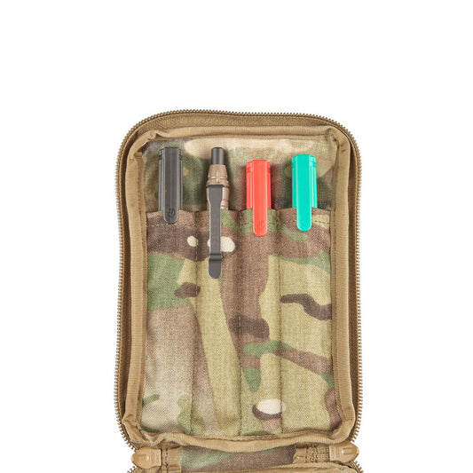 The Platatac All-Weather Notebook Cover zippered is a 'back to basics' style cover for our All-Weather Lined & Grid Notebook. Featuring a full zip-around opening four loops for stationary and an external open-top sleeve the All-Weather Notebook Cover zippered is slim and lightweight making it perfect for the chest pocket. www.defenceqstore.com.au