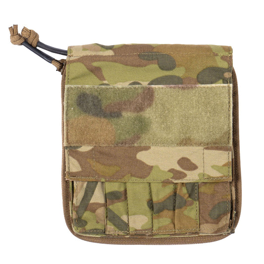 The Platatac S&M Flat admin pouch is designed as a low profile admin/utility pouch to store those items requiring easy access such as your I.D., notebook small map, pens or pencil. It features a top opening zippered compartment with elastic loops inside and a flat front pocket with velcro flap closure. www.defenceqstore.com.au