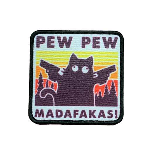 Experience the power and flair of our Pew Pew Madafaks Woven Embroidery Velcro Backed Morale Patch, measuring 8x8cm. Add a touch of personality to any outfit or gear with this unique and eye-catching patch. Get yours today and unleash your inner badass! www.defenceqstore.com.au