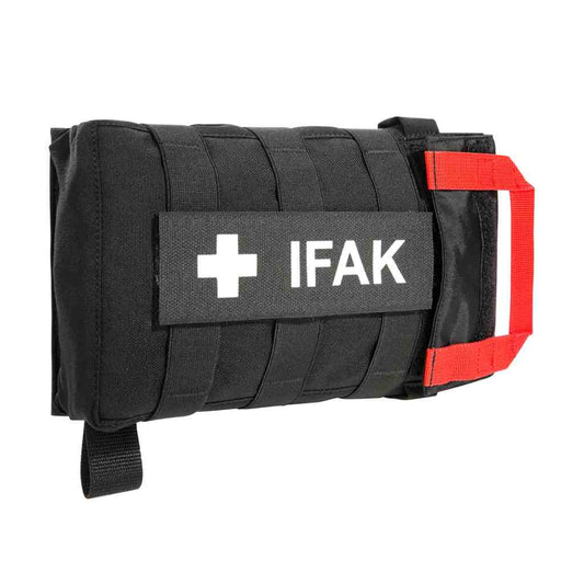 First aid pouch with MOLLE hook-and-loop attachment. The TT IFAK Pouch VL L features hook panels for easy attachment to loop counterparts, for example directly on the TT Modular Front Seat Panel or in the modular TT backpacks. The IFAK is accessed from the side of the pouch. www.defenceqstore.com.au