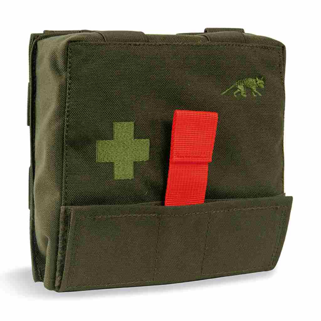 MOLLE System First Aid Kit with quick-access system. The panel with loops for individual loading can be lifted out. www.defenceqstore.com.au