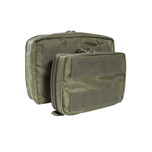 MOLLE System First Aid Kit with quick-access system. The panel with loops for individual loading can be lifted out. www.defenceqstore.com.au