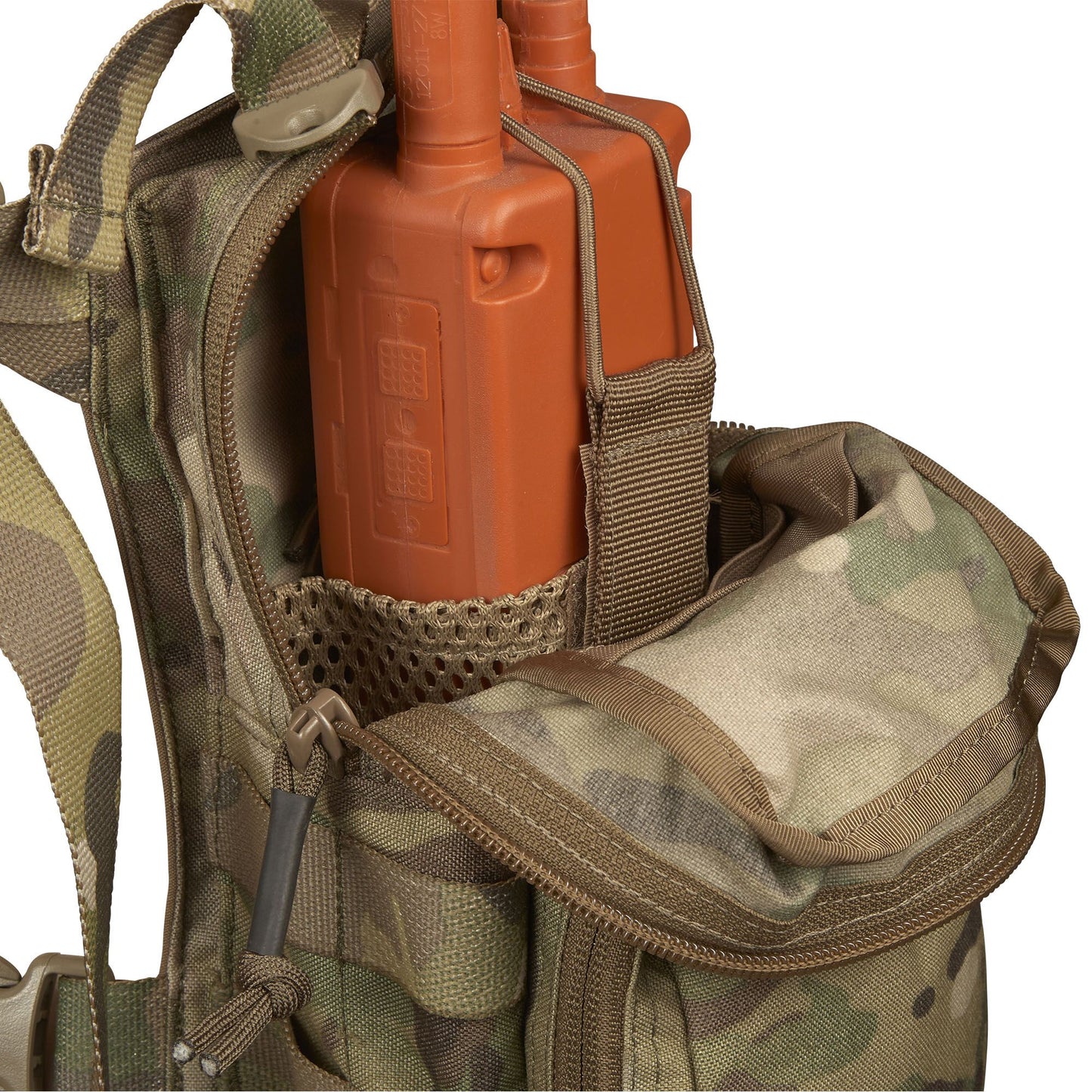 The magazine pouches have adjustable/removable lids to allow larger magazines, such as AK47 mags to be carried or allow easier access to mags by removing the flaps all together. They can also accommodate a pistol, black means (Baofeng) radio or a smoke grenade if required. Bungee retention around the mag pouches provides additional security for stowed items. www.defenceqstore.com.au
where the army shops