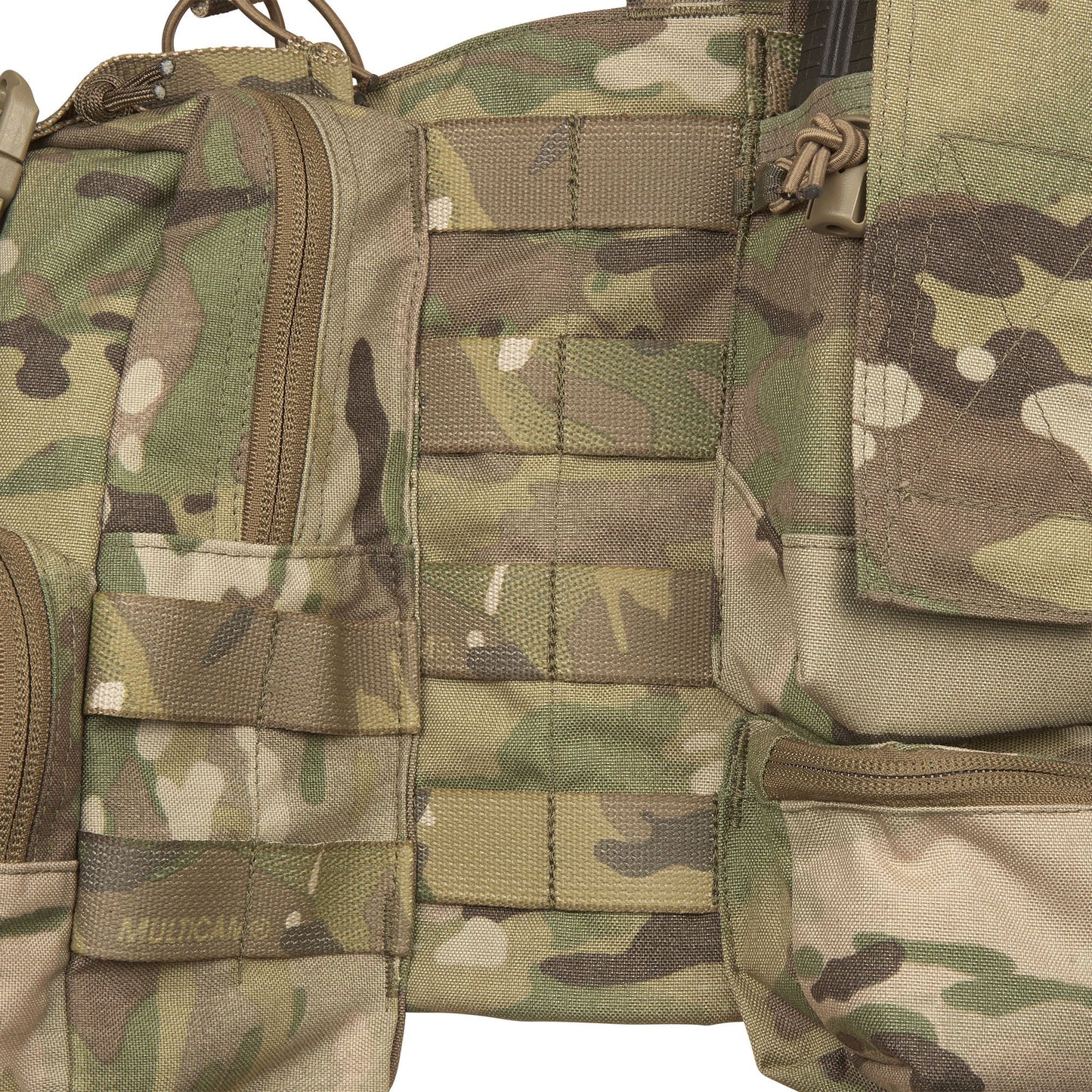 The magazine pouches have adjustable/removable lids to allow larger magazines, such as AK47 mags to be carried or allow easier access to mags by removing the flaps all together. They can also accommodate a pistol, black means (Baofeng) radio or a smoke grenade if required. Bungee retention around the mag pouches provides additional security for stowed items. www.defenceqstore.com.au
where the army shops