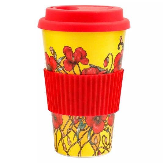 Introducing the Poppy Mpressions Brothers In Arms Reusable Mug, a must-have for your daily coffee fix. Made from eco-friendly bamboo fibre, this mug features a beautiful wraparound design showcasing delicate poppies from Australian artist Adriana Seserko's work. www.defenceqstore.com.au