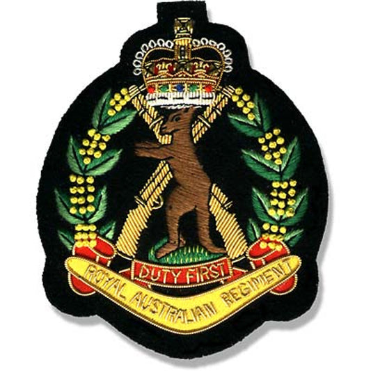 Superb Royal Australian Regiment (RAR) Bullion Pocket Badge is perfect for your Blazer, bag or where you want a stylish badge. www.defenceqstore.com.au
