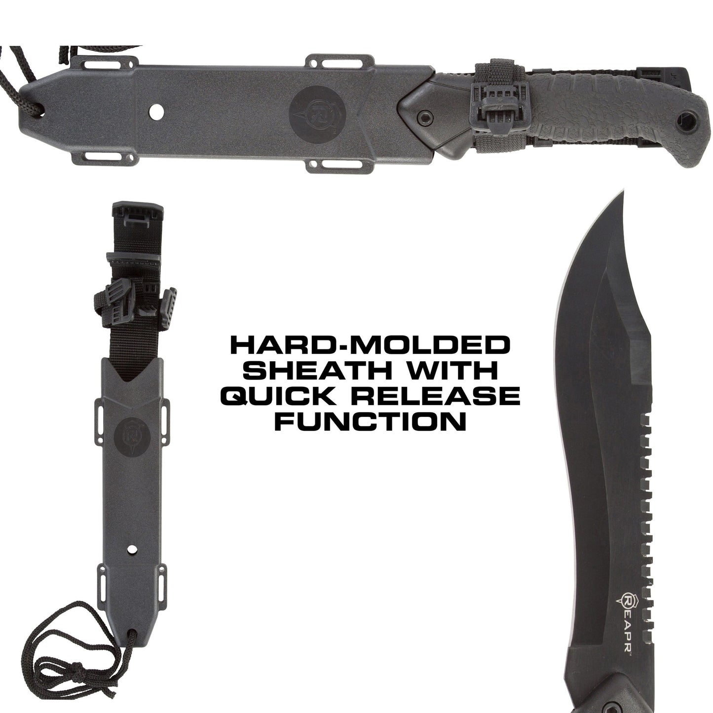 The REAPR 11001 TAC Bowie Knife is perfect for all your camping, hunting, tactical and survival needs. This tough and durable Bowie knife is great for hacking brush, peeling wood for tinder, dressing game, whittling branches and prepping food. This knife also gives you the upper hand tactically in any emergency. www.defenceqstore.com.au
