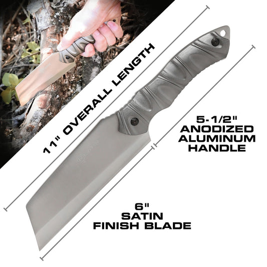 The Reapr JAMR Knife is the ultimate in versatile, tactical fixed-blade knives. The JAMR features an industry first modified cleaver blade, combining the functions of a cleaver, drop point knife and reverse tanto blade to meet a variety of demands, whether as a hunting knife, camping knife, and for guiding, tactical and survival use. www.defenceqstore.com.au