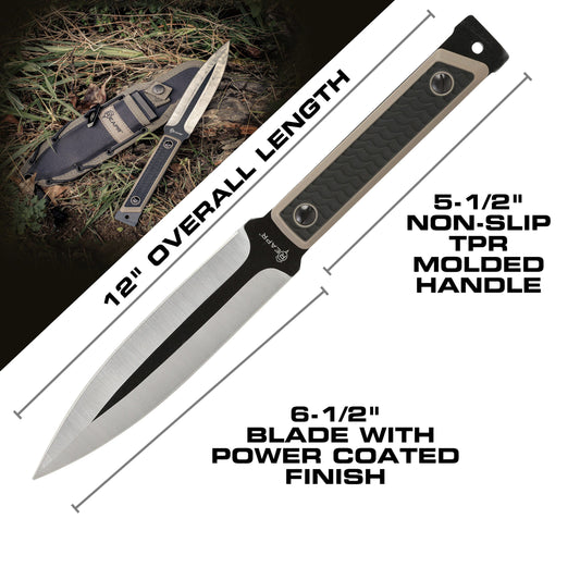 Build your own survival spear with this dual purpose Versa Spear Dagger from Reapr. Simply remove the dagger handle with the included take-down wrench and use the included paracord to affix the spearhead to a shaft of your choice. www.defenceqstore.com.au