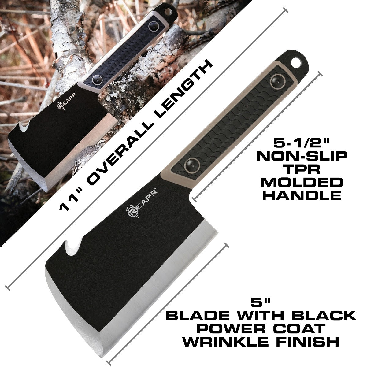 Look no further for the most versatile in fixed blade knives. The Reapr Versa CLEAVR cleaver knife perfect for almost any use. Take it on the trail and use it as a mini axe or machete to help clear brush. Take it camping to help whittle wood for the fire or rip rope. www.defenceqstore.com.au