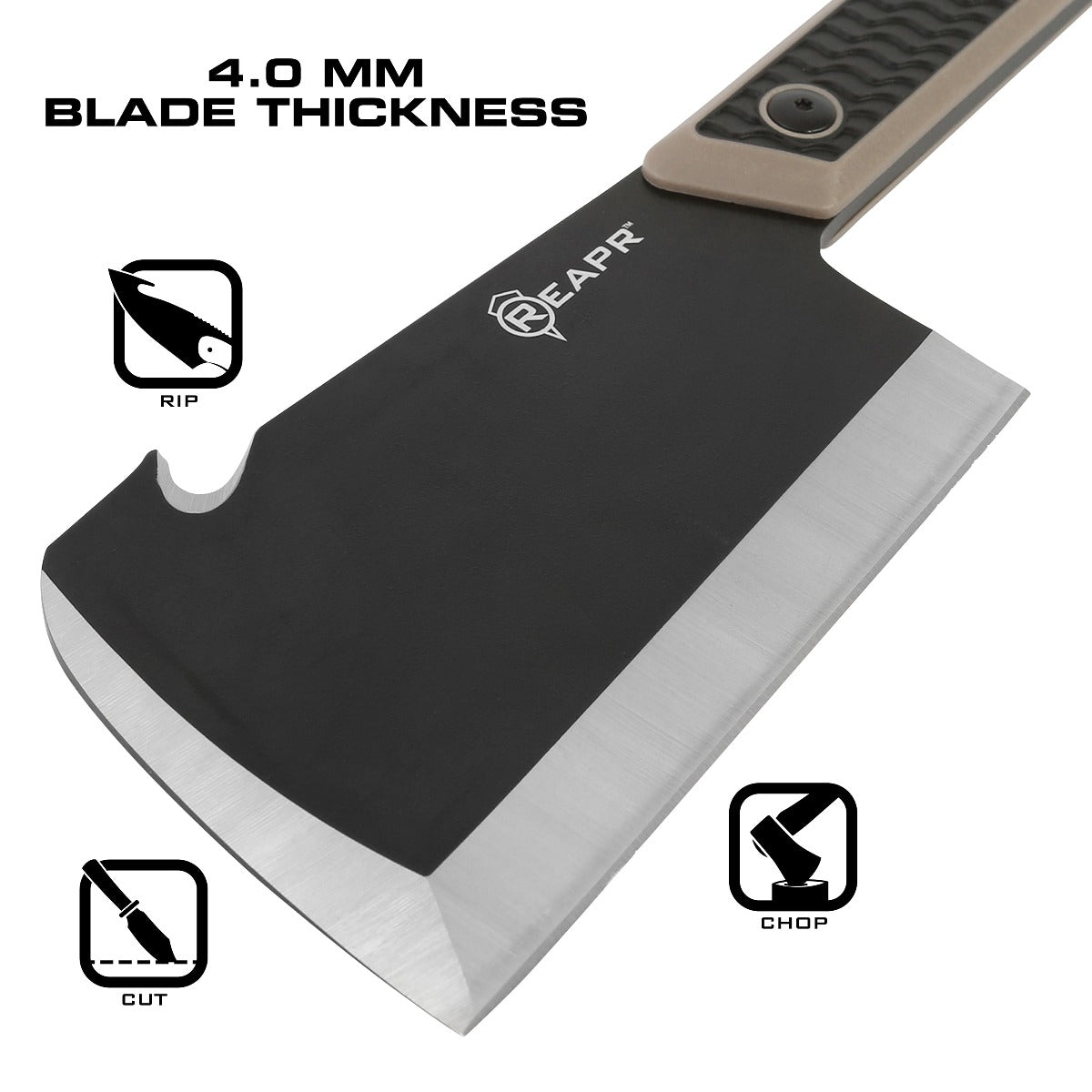 Look no further for the most versatile in fixed blade knives. The Reapr Versa CLEAVR cleaver knife perfect for almost any use. Take it on the trail and use it as a mini axe or machete to help clear brush. Take it camping to help whittle wood for the fire or rip rope. www.defenceqstore.com.au