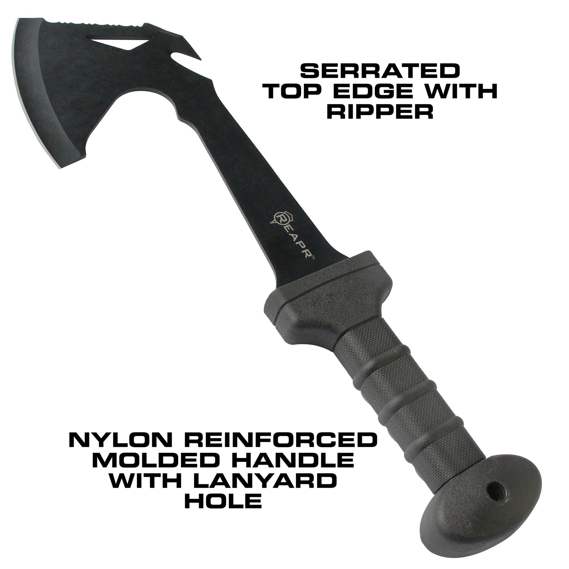 Defeat is not an option with the REAPR 11020 Meridius Battle Axe. When conditions in the wild get rough, this rugged multi tool will clear your way to safety. It’s 18 3/4” long with a 5 3/4” dual-headed blade (axe and ripper). www.defenceqstore.com.au
