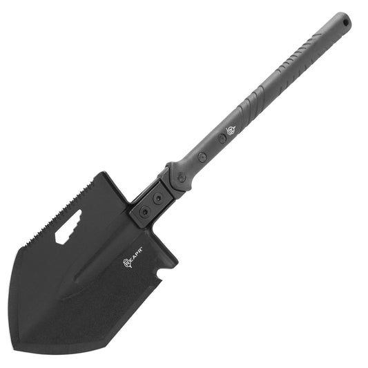 The REAPR 11021 TAC Survival Shovel is the ultimate survival tool shovel. This compact, space saving tool, features a 7 1/2″ stainless steel precision cast head (with a powder coat wrinkle finish) combining a saw edge, ripper, chopping edge and wrenches. www.defenceqstore.com.au