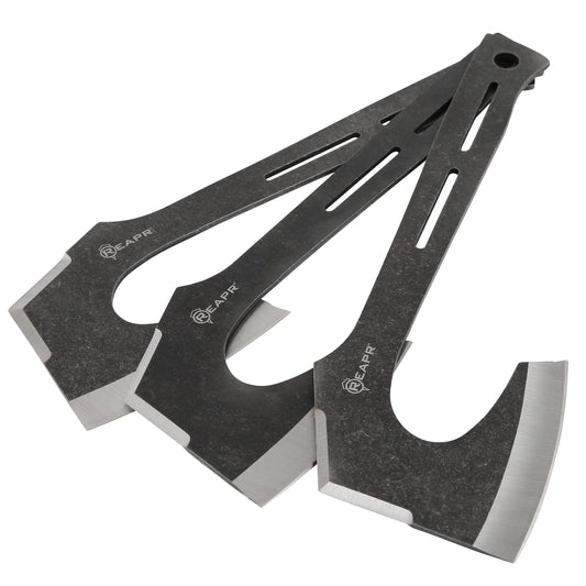Find your perfect set of throwers in the Chuk 3 Piece Axe Set. Lightweight and ready to fly, the 3-5/8” stonewashed finished blade is perfectly balanced. These Axes are a great recreational tool for camping, parties, barbecues and more. www.defenceqstore.com.au