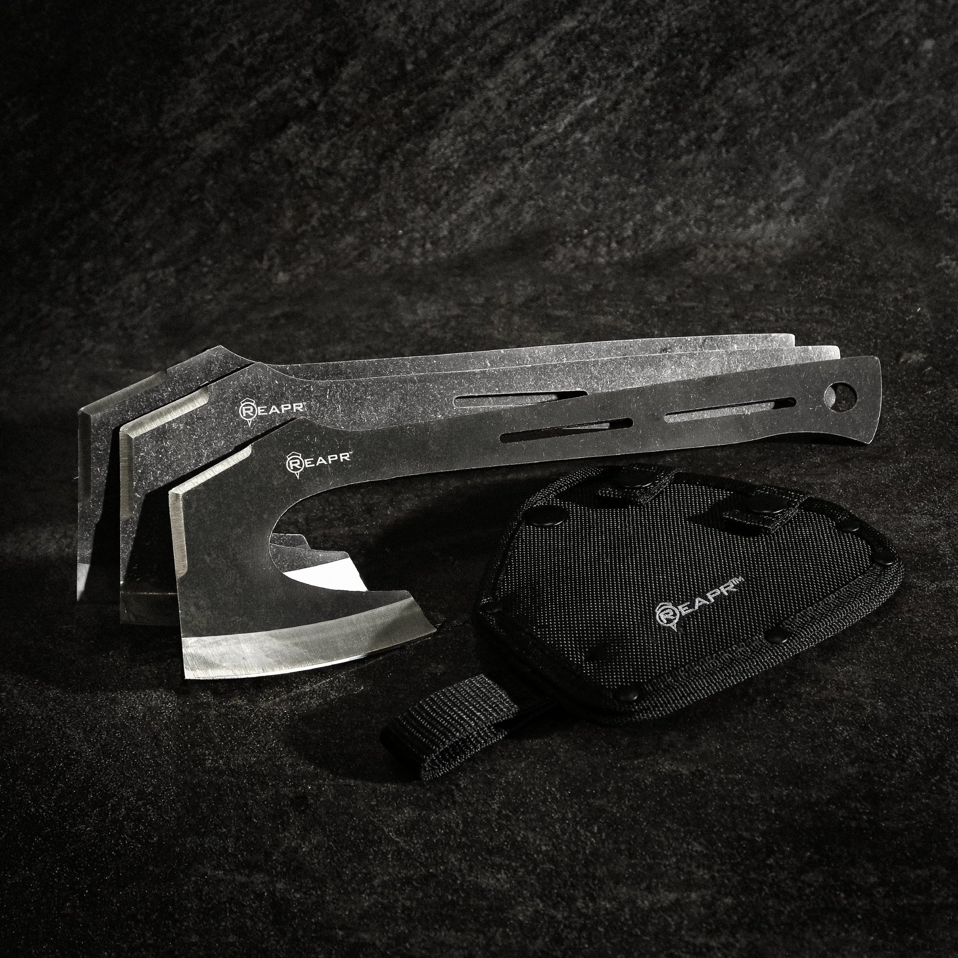 Find your perfect set of throwers in the Chuk 3 Piece Axe Set. Lightweight and ready to fly, the 3-5/8” stonewashed finished blade is perfectly balanced. These Axes are a great recreational tool for camping, parties, barbecues and more. www.defenceqstore.com.au
