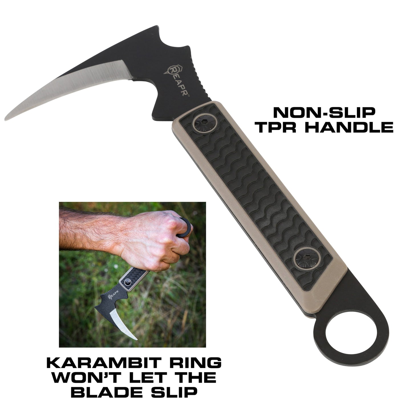 There aren’t too many cutting tasks the Versa Karambit can’t tackle with ease. The 3-1/2” full-tang talon blade will cut through cut nylon strapping, canvas and heavy materials without hesitation while the powder-coated 420 stainless steel construction is strong, sturdy and ideal for re-sharpening when the time comes. www.defenceqstore.com.au