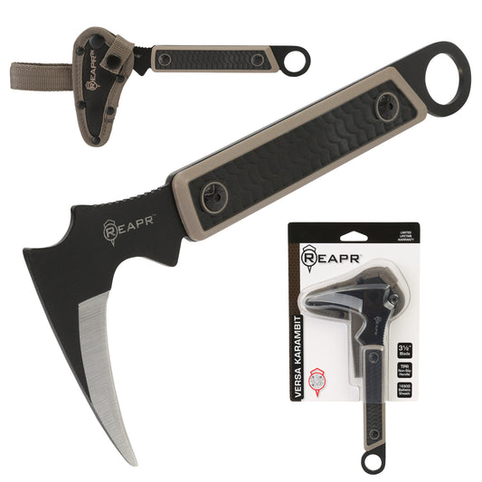 There aren’t too many cutting tasks the Versa Karambit can’t tackle with ease. The 3-1/2” full-tang talon blade will cut through cut nylon strapping, canvas and heavy materials without hesitation while the powder-coated 420 stainless steel construction is strong, sturdy and ideal for re-sharpening when the time comes. www.defenceqstore.com.au