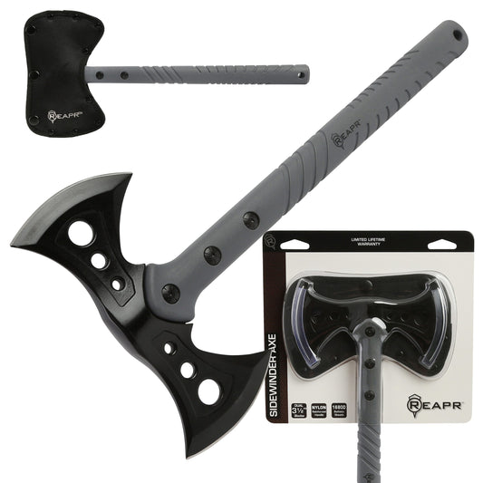 When you need a tactical survivalist axe that holds up to the rigors of any camping or hunting trips, the REAPR 11779 Sidewinder takes care of all your survivalist and hunting needs. www.defenceqstore.com.au