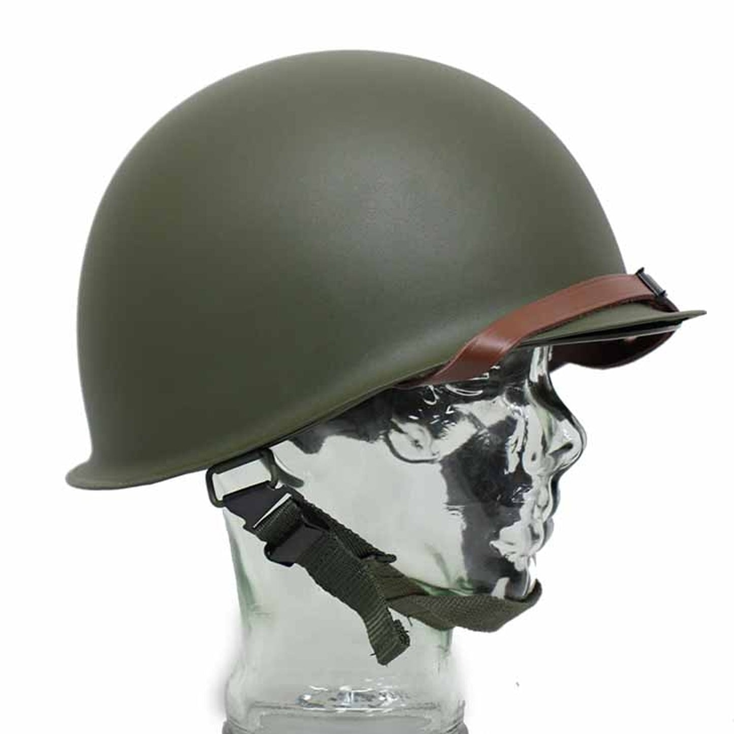 The M1 helmet is an iconic piece of military equipment and is a combat helmet that was used by the United States' military forces from World War II until 1985. The M1 helmet was adopted by US military forces in 1941 to replace the outdated World War I-era British style Brodie helmet. www.defenceqstore.com.au