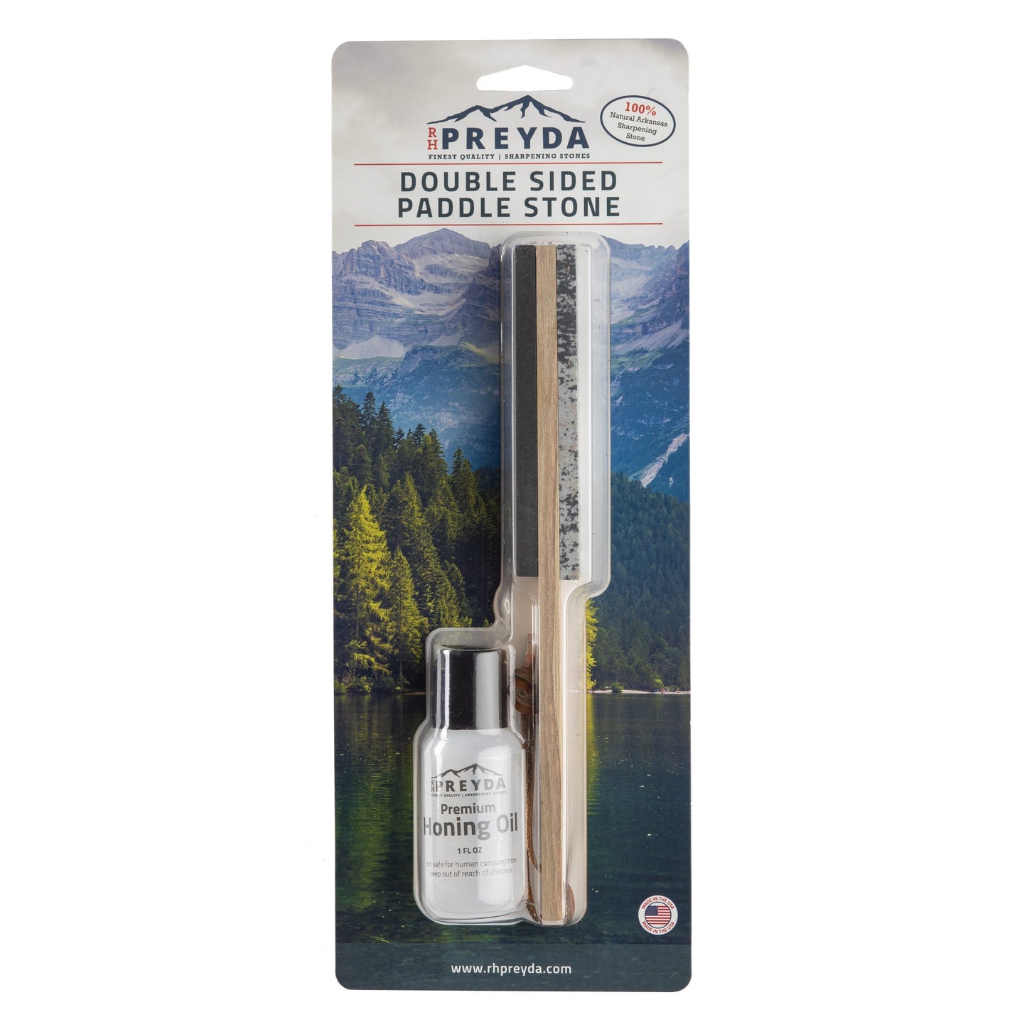 The RH Preyda Axe Sharpening Stone was designed specifically for the axe enthusiast. Paired down size, wooden handle grip and Soft Arkansas and Hard Black Arkansas stones allow for ultimate precision when sharpening your blade. www.defenceqstore.com.au