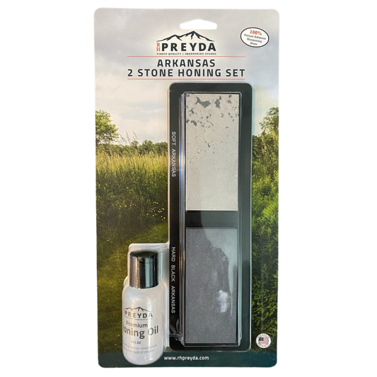 Our Sportsman 2 Stone Honing Kit is the essential sharpening companion to any outdoorsman. Sized for smaller blade applications, the Sportsman 2 features our Soft and Hard Black Arkansas Stones, is housed in a PVC non-slip base and includes a 1oz. bottle of our Premium Honing Oil. www.defenceqstore.com.au