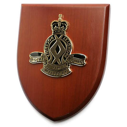 An Exceptional Royal Military College Corps of Staff Cadets (RMC) Plaque is now available for order. This exquisite plaque showcases a stunning 100mm full colour enamel crest, elegantly placed on a 200x160mm timber finish shield. www.defenceqstore.com.au