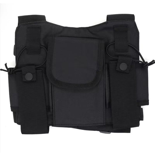 The Radio Vest Black is an essential gear piece for professionals who rely on seamless communication. Trusted by police, military, security teams, and hospital staff, this durable vest is designed to keep your radios secure and accessible. It features dedicated compartments to carry two radios simultaneously, ensuring you stay connected at all times. www.defenceqstore.com.au