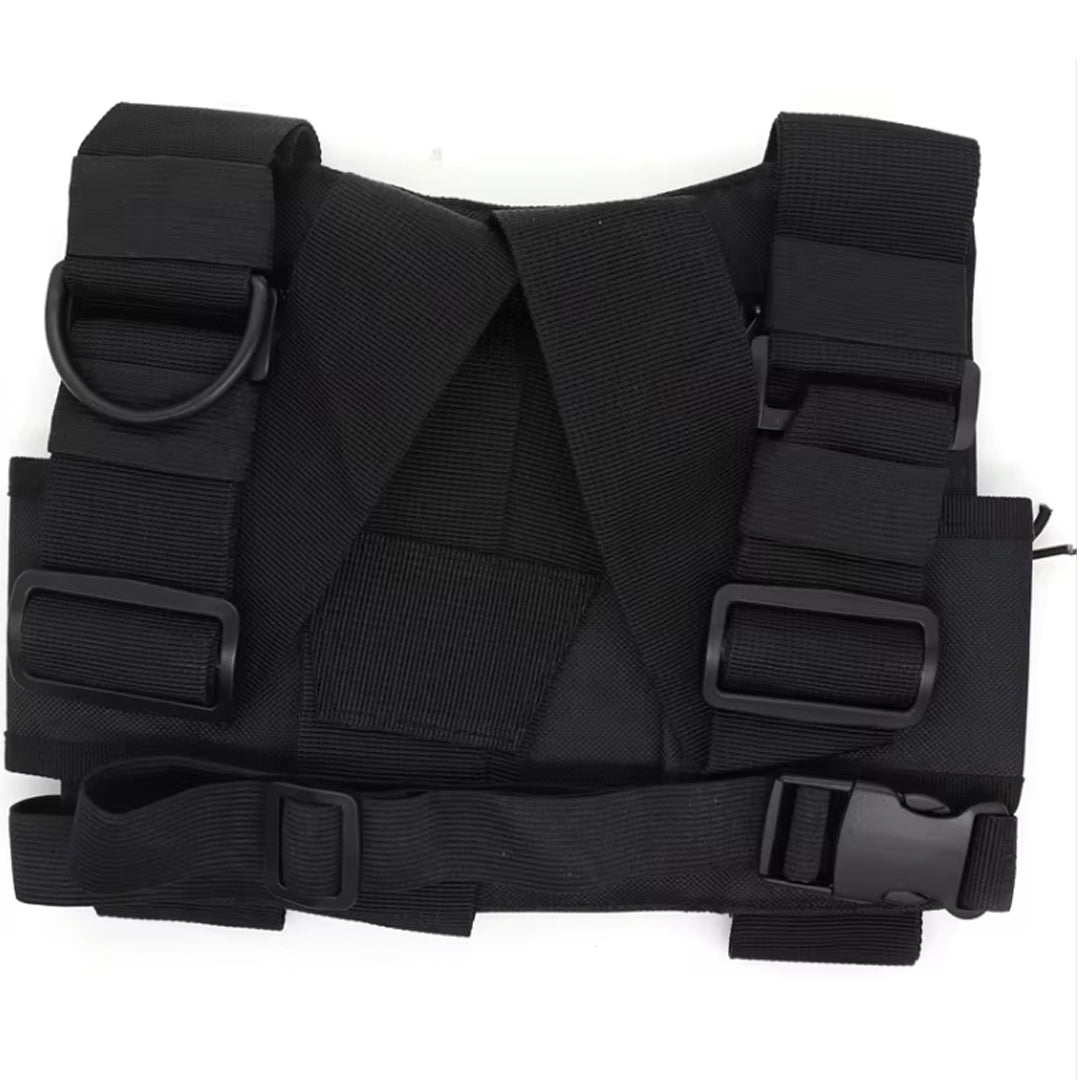 The Radio Vest Black is an essential gear piece for professionals who rely on seamless communication. Trusted by police, military, security teams, and hospital staff, this durable vest is designed to keep your radios secure and accessible. It features dedicated compartments to carry two radios simultaneously, ensuring you stay connected at all times. www.defenceqstore.com.au