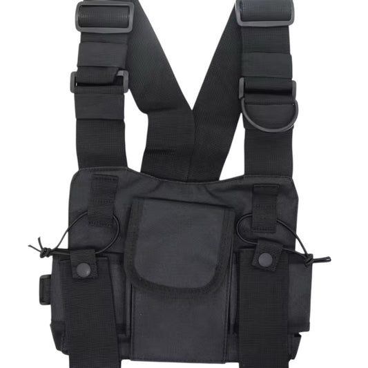 The Radio Vest Black is an essential gear piece for professionals who rely on seamless communication. Trusted by police, military, security teams, and hospital staff, this durable vest is designed to keep your radios secure and accessible. It features dedicated compartments to carry two radios simultaneously, ensuring you stay connected at all times. www.defenceqstore.com.au