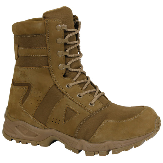 Rothco's Coyote Brown Force Entry Tactical Boot is compliant to military regulation AR 670-1 (DA PAM 670-1, Section 20-3 Boots) Standards. Compliant To Military Regulation AR 670-1 Height Of 8" (Measured From The Ground At Back Center) Upper Flesh Side Out Cattle Hide Leather (Nubuck) With Nylon Rubber Outsole Matching The Upper In Color Plain Toe. www.defenceqstore.com.au
