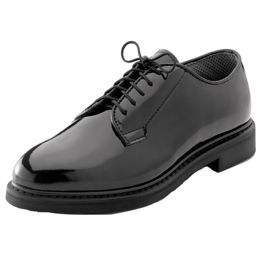 If you're a cadet or in the ADF, these high-shine boots are the perfect option to go with your polyesters. Good quality, lightweight for those perfect parade turns. High Gloss Uniform Oxfords Lightweight Construction With A Mirror Finish For Easy Care Oil Resistant Polyurethane Coating Removable Cushion Sole For Added Comfort Fully Stitched Soles Traditional Goodyear Welt Provides Improved Durability And Lifespan. www.defenceqstore.com.au