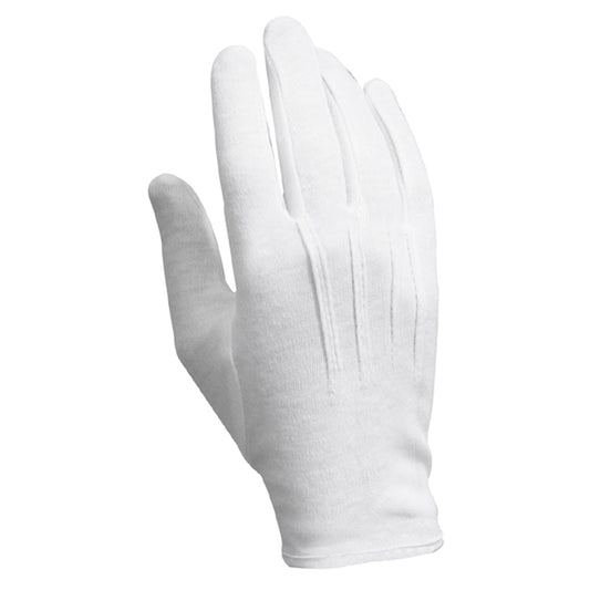 The Parade Gloves Are Made From A Breathable, Comfortable And Soft 100% Cotton Material Fourchette Stitching On Back Of Hand And Set In Thumb 3 Point Back Snap Closure On Wrist Ideal For Use With Military Uniforms, Police And Firefighter Uniforms For Formal Formal Dress Events And Parades www.defenceqstore.com.au
