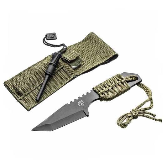 This&nbsp;Fixed Blade Outdoor Knife is ideal for camping, hiking expeditions, and survival training. The cord wrapped handle gives you a superior grip in even the wettest and most slippery of conditions, while also providing easily unwrapped cordage when needed in an emergency. www.defenceqstore.com.au