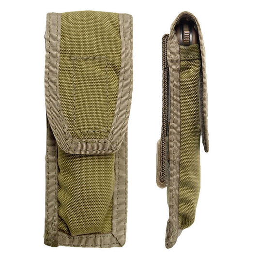 Ideal for folding knives measuring up to 140mm long, 35mm wide and 15mm high, this pouch features a Velcro lid closure. Available with MOLLE and belt attachment options, it's an incredibly lightweight yet durable solution - perfect for a CRKT M16-14ZSF or similar. www.defenceqstore.com.au
