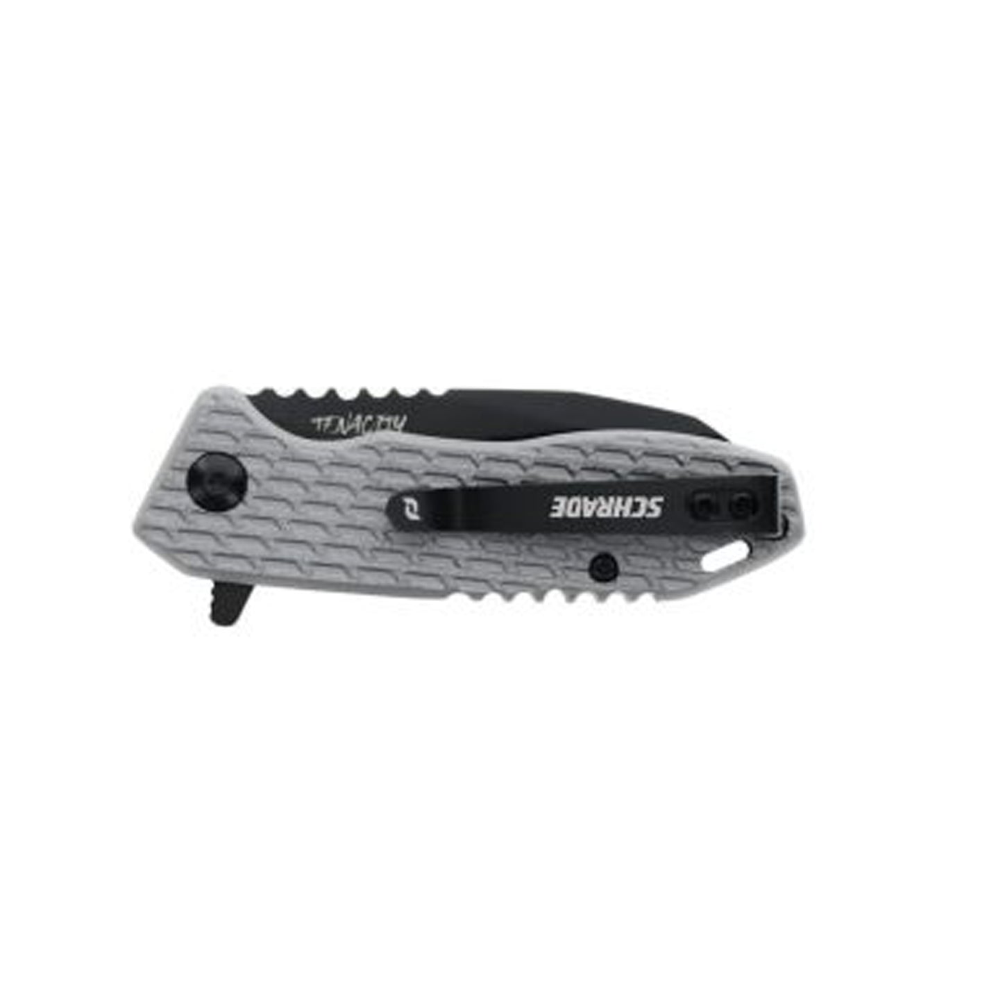 The TENACITY BLK is a member of the Schrade DELTA Class. This compact folder features a Modified Drop Point AUS-10 Blade, Ultra Glide Technology, Aluminum Handle and Liner Locking System. The TENACITY, for those who’s only adequate response to getting knocked down, is getting right back up, time and time again. www.defenceqstore.com.au