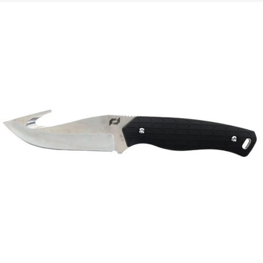 Designed in Columbia, MO, by hunting enthusiasts, the Exertion series of knives from Schrade looks, feels, and is the part. This high-quality, heavy-duty hunting knife features a full tang AUS-10 stainless steel blade with a deep gut hook and a non-slip rubberized grip, for incredible balance and function when the real work begins. www.defenceqstore.com.au