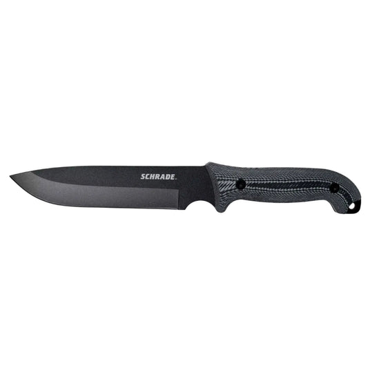 The Schrade Frontier 7" Fixed Blade SCHF52M is a solid survival knife, for a good price. The well-known and popular 1095 carbon steel was used for the blade. We know this type of steel from many major knife brands. The fact that Schrade can offer a comparable knife at such an attractive price is simply impressive. Especially when you look at the fact that it comes with a sharpening stone and firesteel. A complete survival knife, for a very good price. www.defenceqstore.com.au