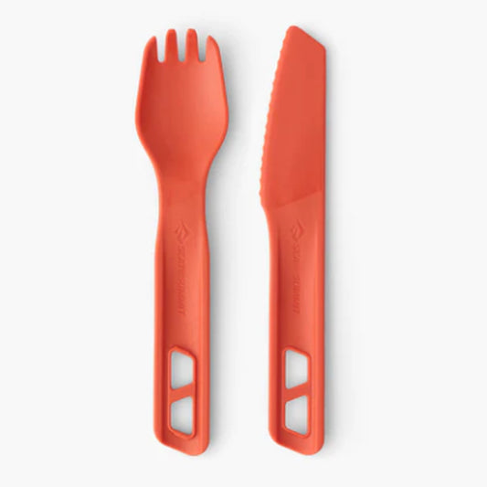 Sleek and strong, the 2-piece Passage Cutlery Set features a Knife and Spork that is perfect for the minimalist camper. The handles can be snapped together for transport; or connected in opposite directions to create a long spork Built of EU food-grade fibreglass-reinforced polypropylene, Passage Cutlery is designed to fit into our Frontier cookware. www.defenceqstore.com.au