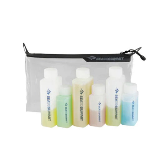The Travelling Light TPU Clear Zip Pouch is a durable, transparent pouch which comes with six leakproof bottles with write-on labels. Longer lasting and far more practical than ziploc bags and potentially leaky care product containers. www.defenceqstore.com.au
