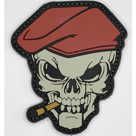 Smoking Skull PVC Patch, Velcro backed Badge. Great for attaching to your field gear, jackets, shirts, pants, jeans, hats or even create your own patch board. www.defenceqstore.com.au
