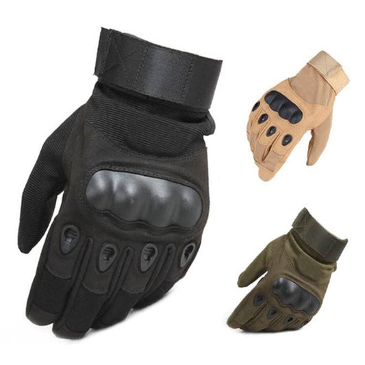 One Size Fits Most from small to large, definitely not XL or above. The velcro tightener helps keep everything firm as we put this through a rough 2 day combat test. Great set of gloves for Military, cadets, scouts, hiking, hunting, outdoor sports or riding a motorbike. www.defenceqstore.com.au