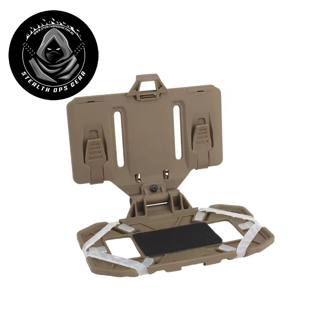 Crafted to hold devices measuring up to 8 x 16 x 2 cm, this board guarantees a secure fit for your gear. It easily mounts onto 4×3 MOLLE systems and is compatible with all MOLLE tactical equipment, making it an essential part of your setup. Featuring a folding fixed buckle, it folds compactly for convenient storage and transport whenever you need. www.defenceqstore.com.au