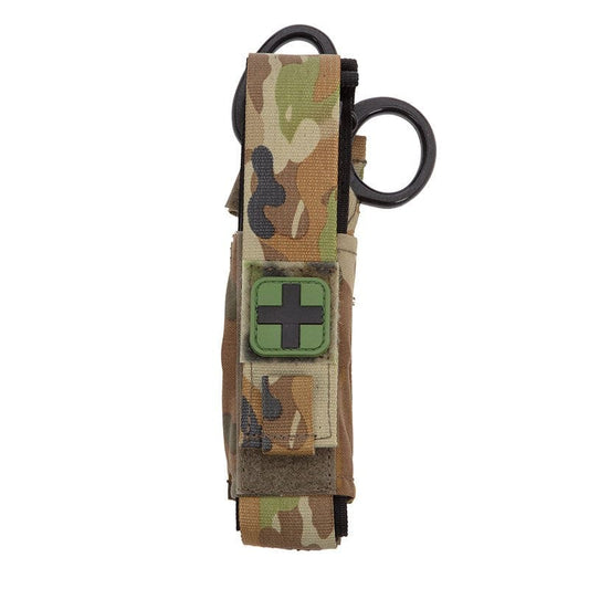 This Tourniquet Pouch has been upgraded to be more versatile allowing adjustment both up and down of the positioning of the Tourniquet with Velcro. This adjustment provides more suitability with different sized Tourniquets. www.defenceqstore.com.au