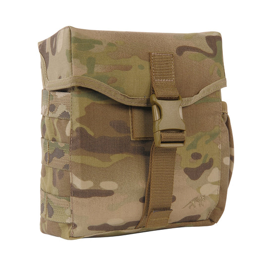 Maximize your outdoor adventure with the versatile Tasmanian Tiger Canteen Pouch MK II Multicam, equipped with a convenient design to hold water bottles, cutlery and even a MG4 ammunition box! The MOLLE snap system, requiring only 3 MOLLE loops, makes it a must-have for any gear setup. www.defenceqstore.com.au