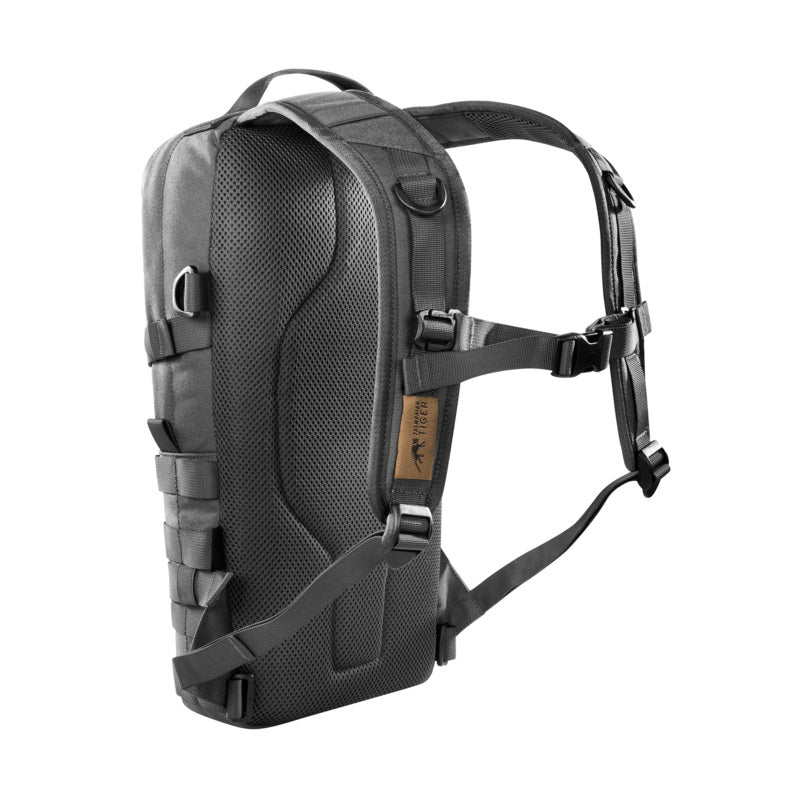 Robust 9 litre daypack with a large main compartment. It features two wrap around compression straps reduce the volume if needed, and a MOLLE system on the front and sides that can be used for individual expansion. Hydration system compatible. www.defenceqstore.com.au