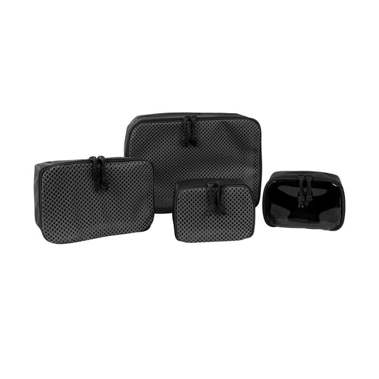 Set consists of: 2 pouches S: 15 x 11 x 6cm, 50g / 1 pouch M: 22 x 15 x 7cm, 65g / 1 pouch L (for compression): 30 x 22 x 15cm, 125g Weight: 290g (set) Material: 200 den Polyester PU, 150 den Polyester Mesh www.defenceqstore.com.au