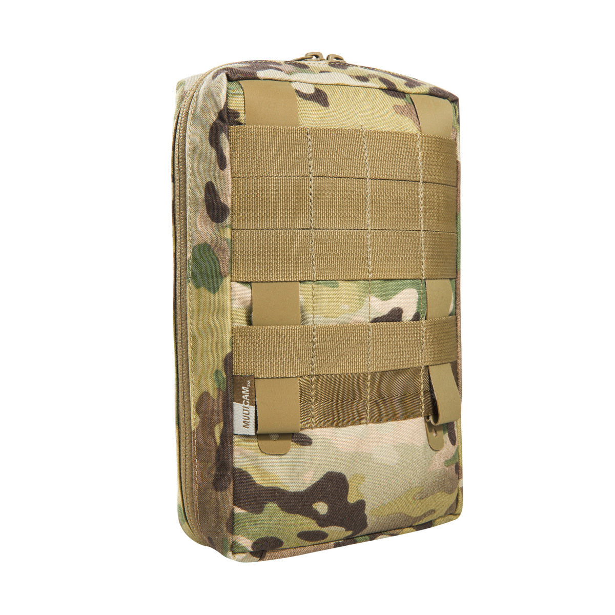 Accessory pouch with 24 x 15 x 6cm dimensions, a large opening and the MOLLE reverse system. The inside features MOLLE hook-and-loop, a mesh pocket and elastic loops. www.defenceqstore.com.au